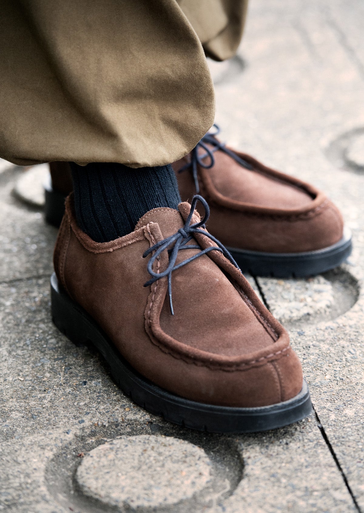 コットンウール リブクルーソックス