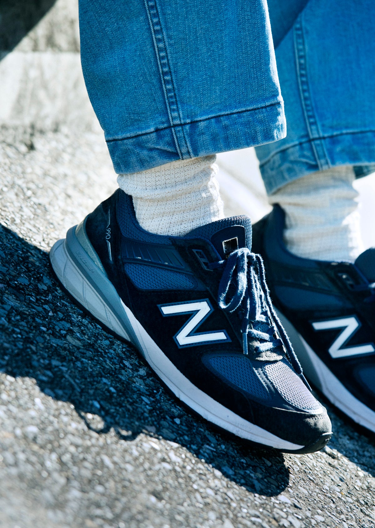 コットンワッフル クルーソックス