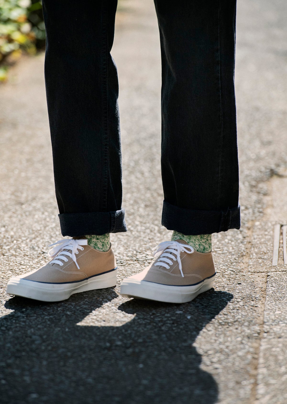 オーガニックコットン スラブストライプソックス