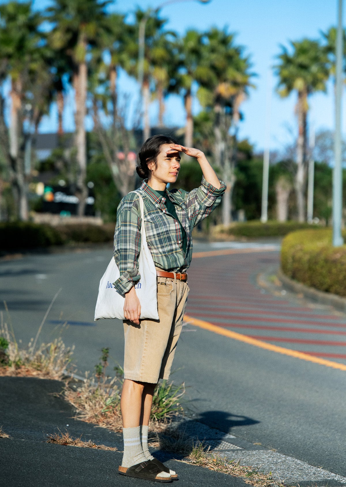 オーガニックコットン スラブストライプソックス