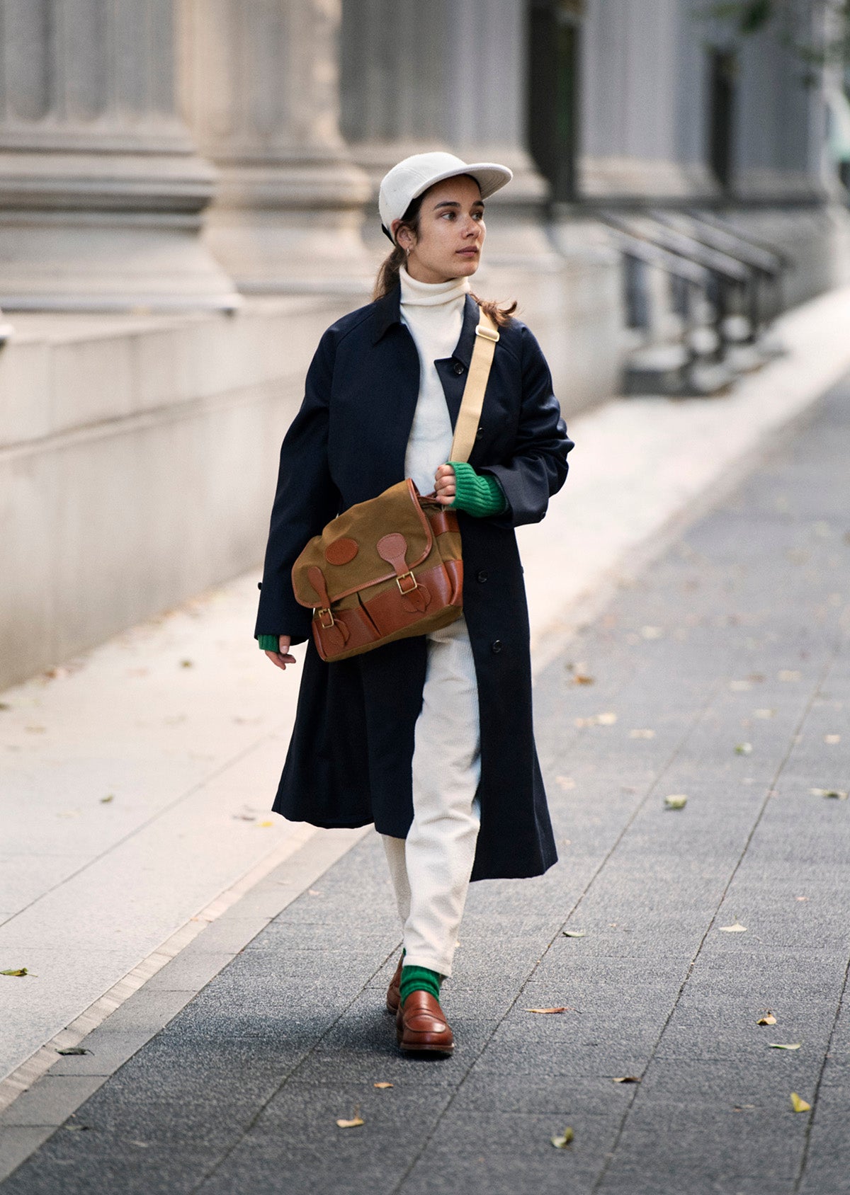 ストライプ シームレス ハンドウォーマー メリノラムウール