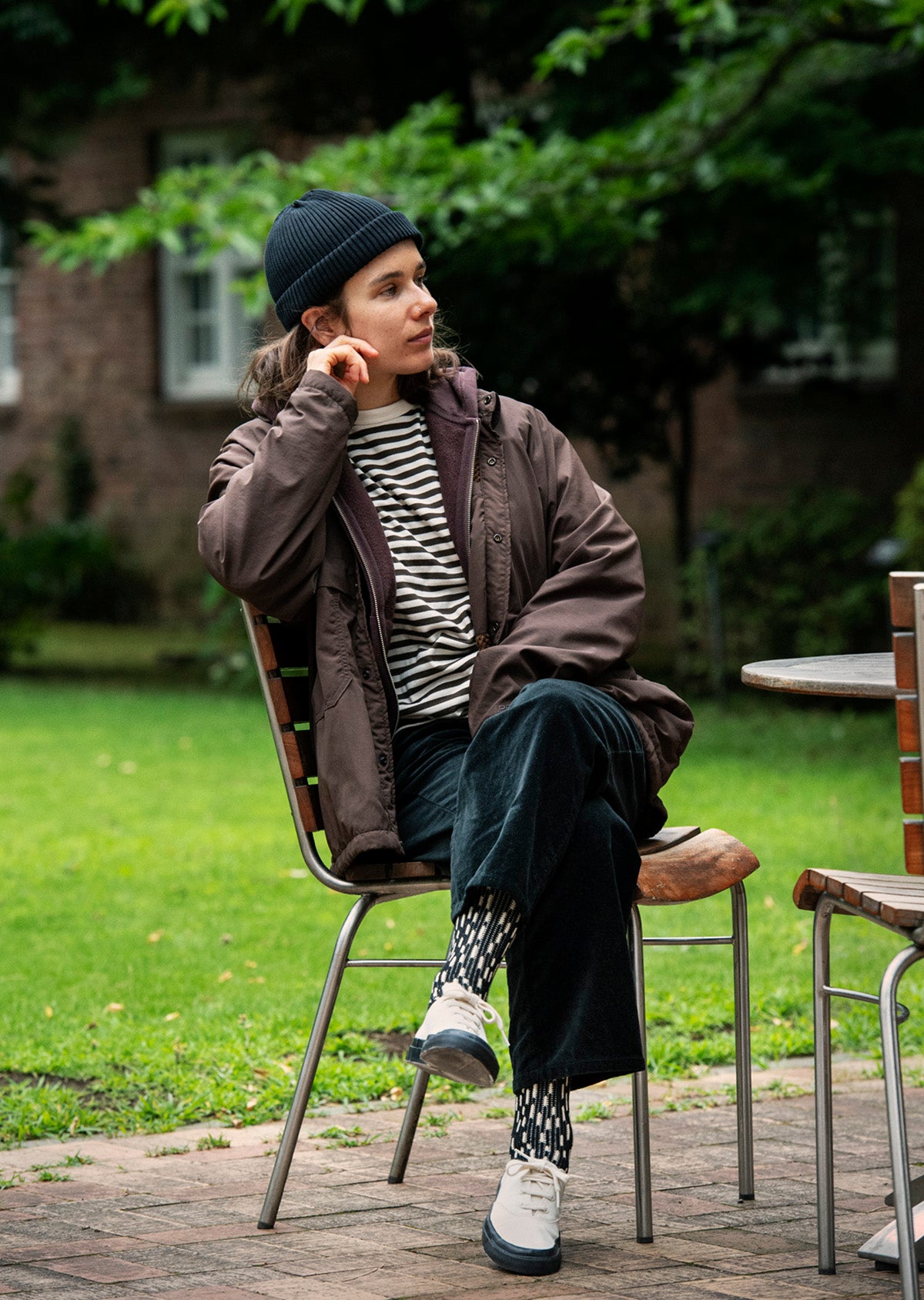 コットン ロールアップビーニー