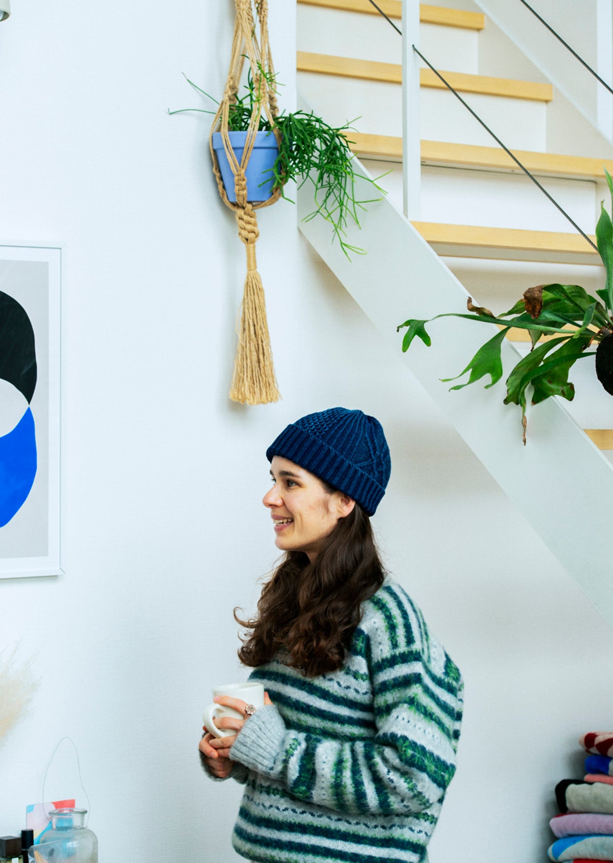 ARAN CABLE INDIGO WATCH CAP