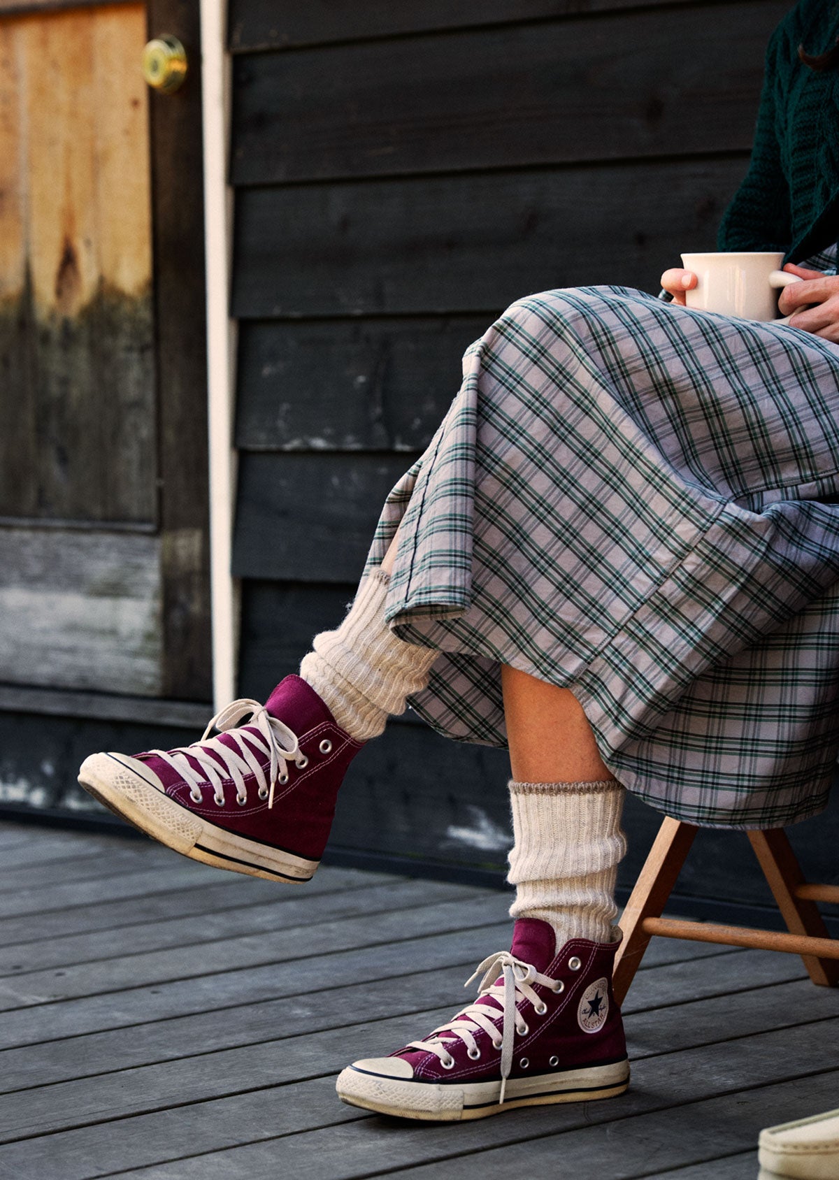 RECYCLE W/PL RIBBED CREW SOCKS