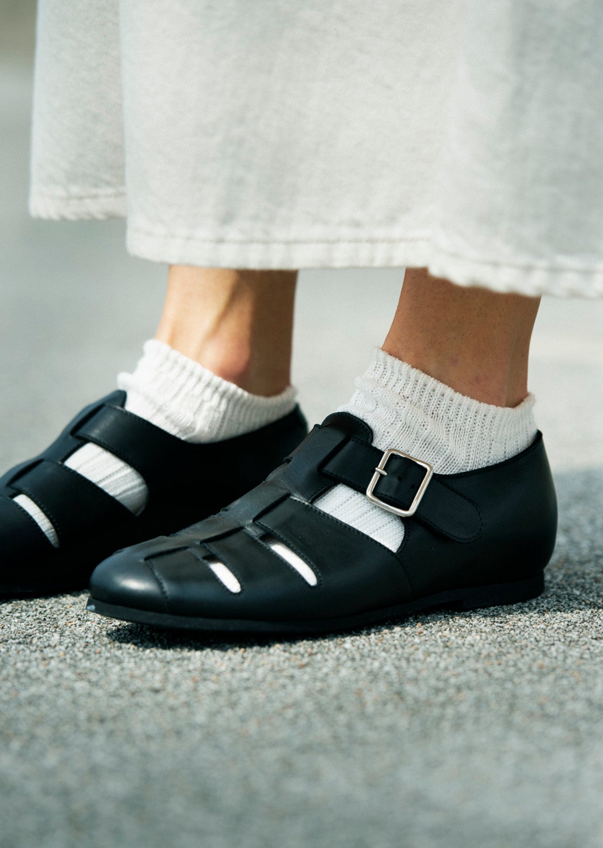 LINEN COTTON RIBBED SHORT SOCKS