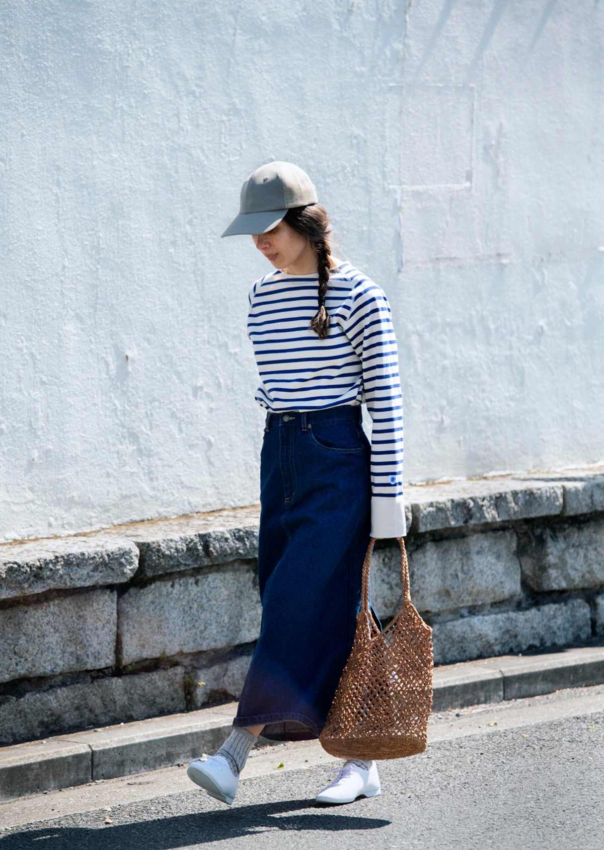 リネンコットン リブアンクルソックス