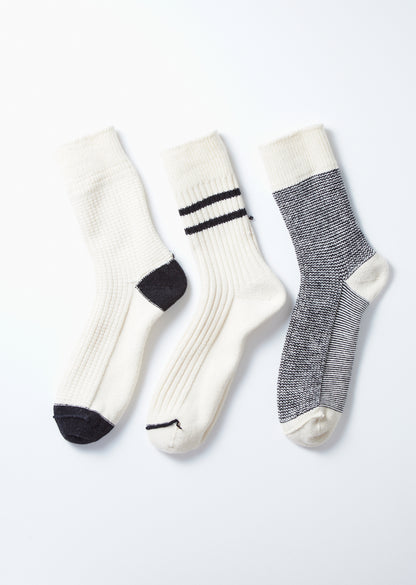 RECYCLE COTTON / WOOL DAILY 3 PACK SOCKS