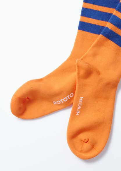 FINE PILE STRIPED CREW SOCKS