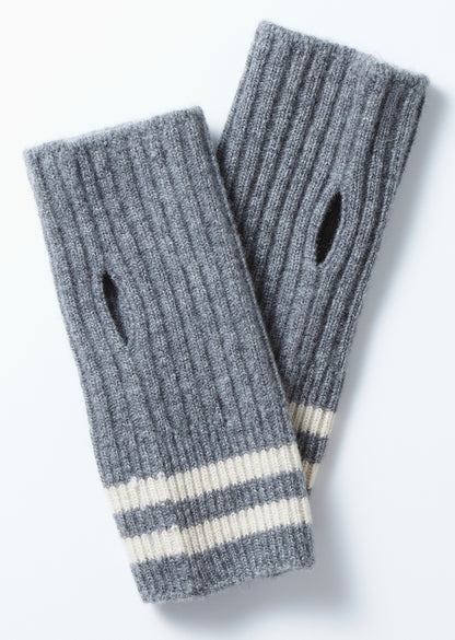 STRIPE SEAMLESS HAND WARMER ”MERINO LAMBS WOOL”