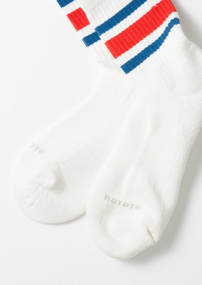 WASHI CUSHION STRIPE CREW SOCKS