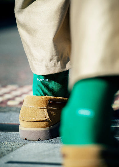 ORGANIC COTTON ＆ RECYCLE POLYESTER RIBBED CREW SOCKS