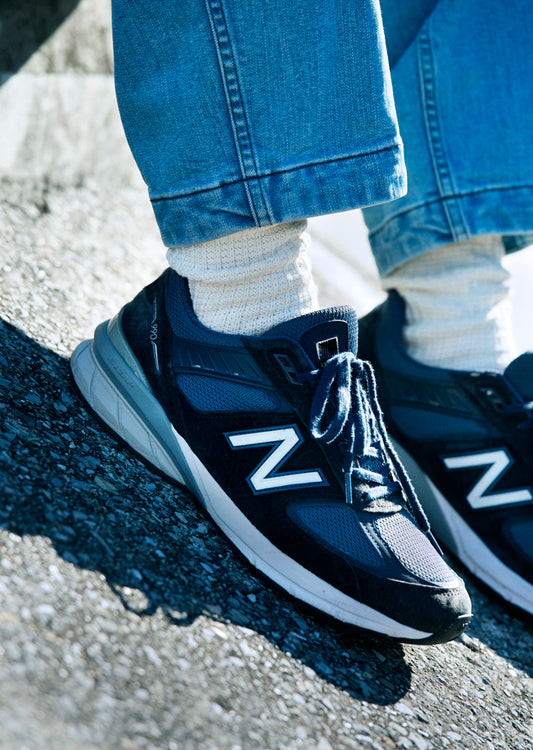 コットンワッフル クルーソックス