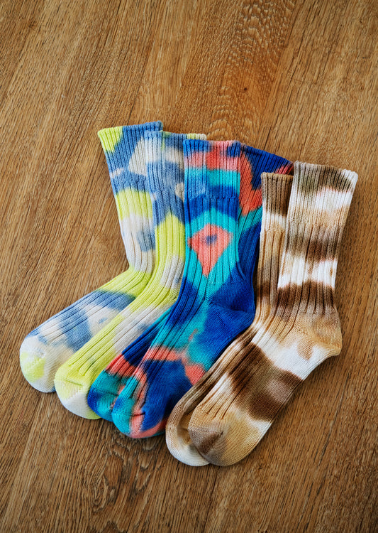 チャンキーリブ クルーソックス タイダイ