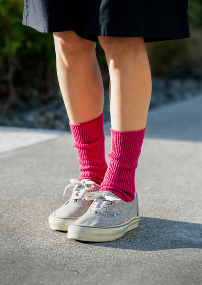 和紙 & リサイクルコットン リブクルーソックス