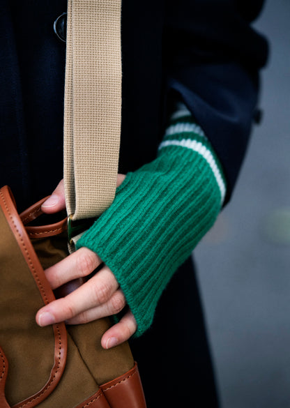 STRIPE SEAMLESS HAND WARMER ”MERINO LAMBS WOOL”