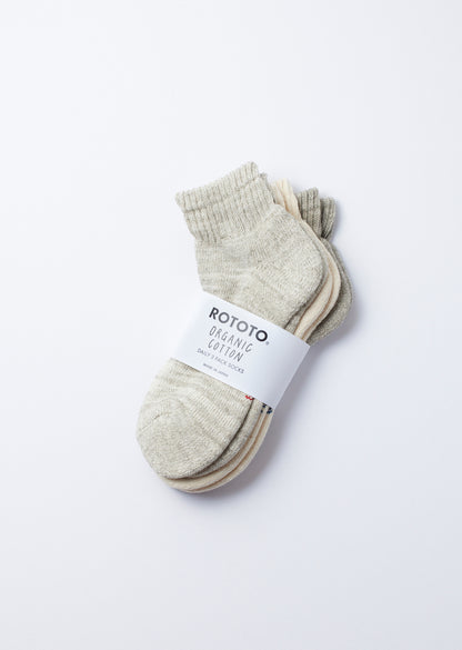 ORGANIC DAILY 3 PACK ANKLE SOCKS
