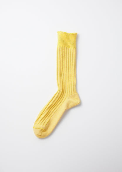 LINEN COTTON RIBBED CREW SOCKS