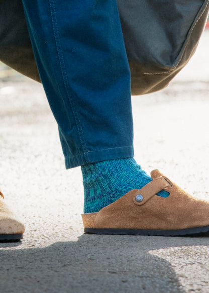 RECYCLE COTTON RIBBED CREW SOCKS